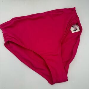 NWT Liz Claiborne hot pink hight waisted swim bottoms